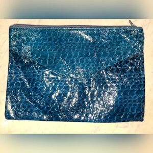 Italian Embosed "Croc" Leather Clutch